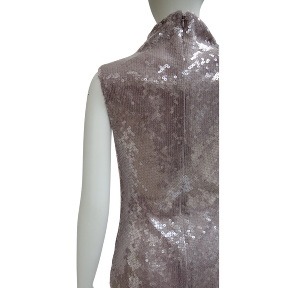 16Arlington Luna Lilac sequined mini dress w/ mock turtlneck SZ 2 - Picture 6 of 8